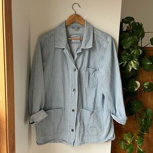 Old Navy Women's Light Blue Pinstripe Utility Jacket